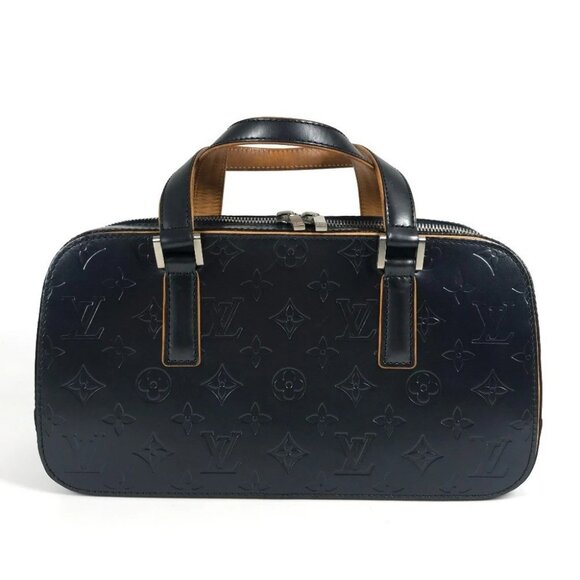 LOUIS VUITTON M55175 Monogram mat Shelton Hand Bag Monogram matte leather Navy - Picture 2 of 15